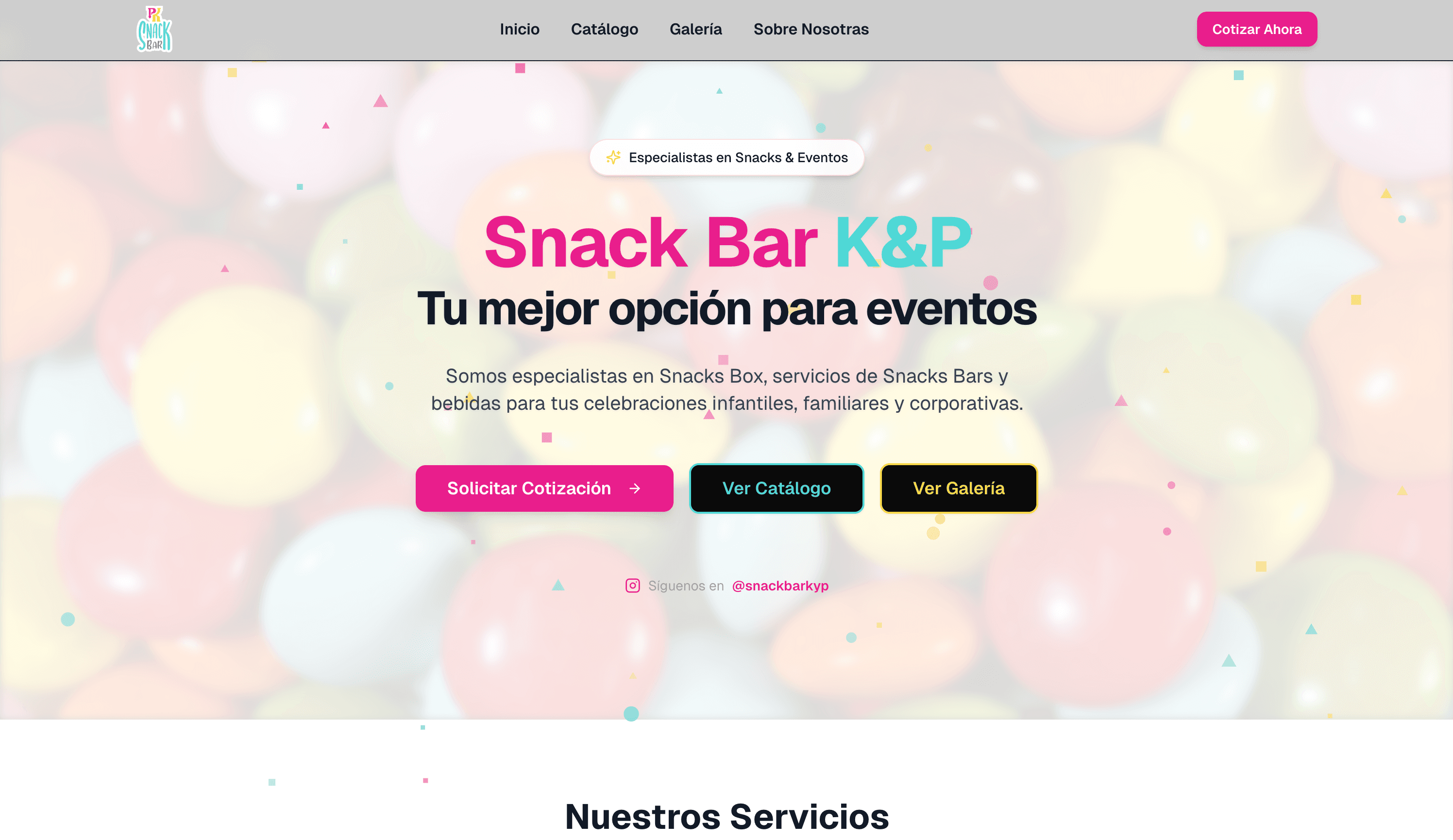 Screenshot del proyecto Snack Bar K&P